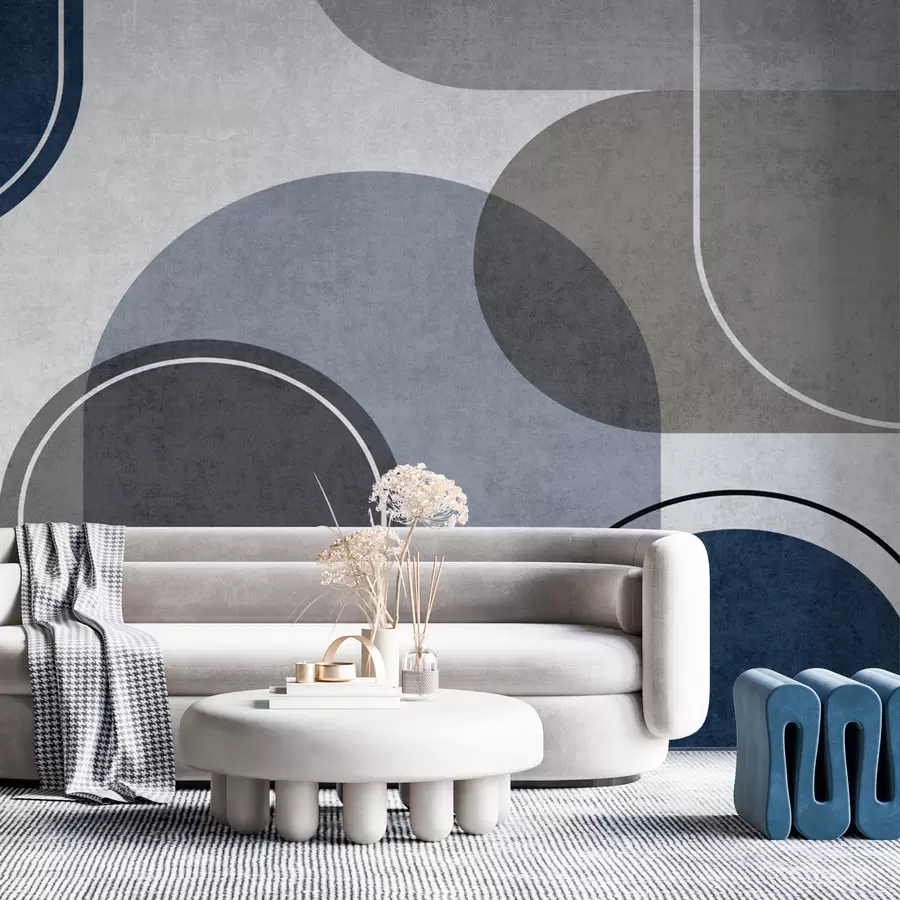 murais de parede Arcos geométricos em azul u99095v3