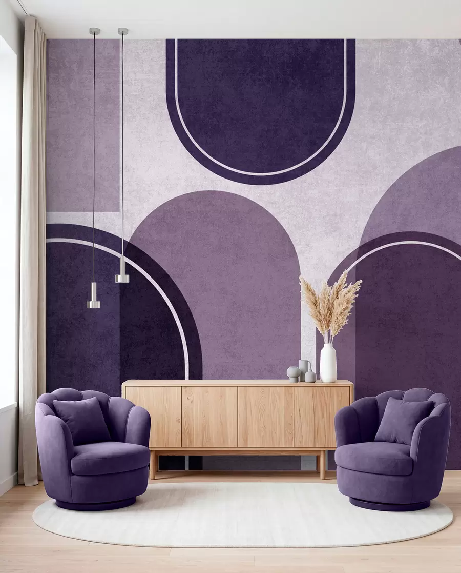 murais de parede Arcos geométricos em roxo u99095v4