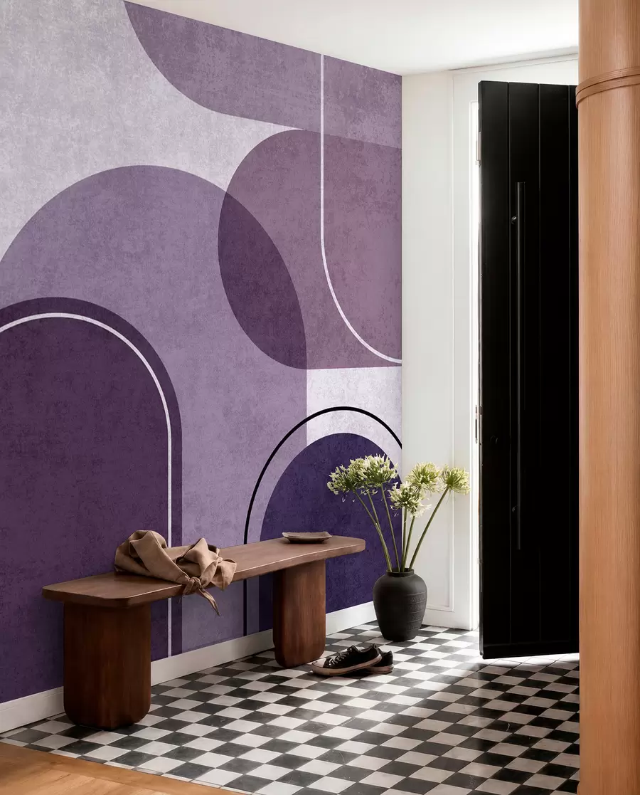 murais de parede Arcos geométricos em roxo u99095v4