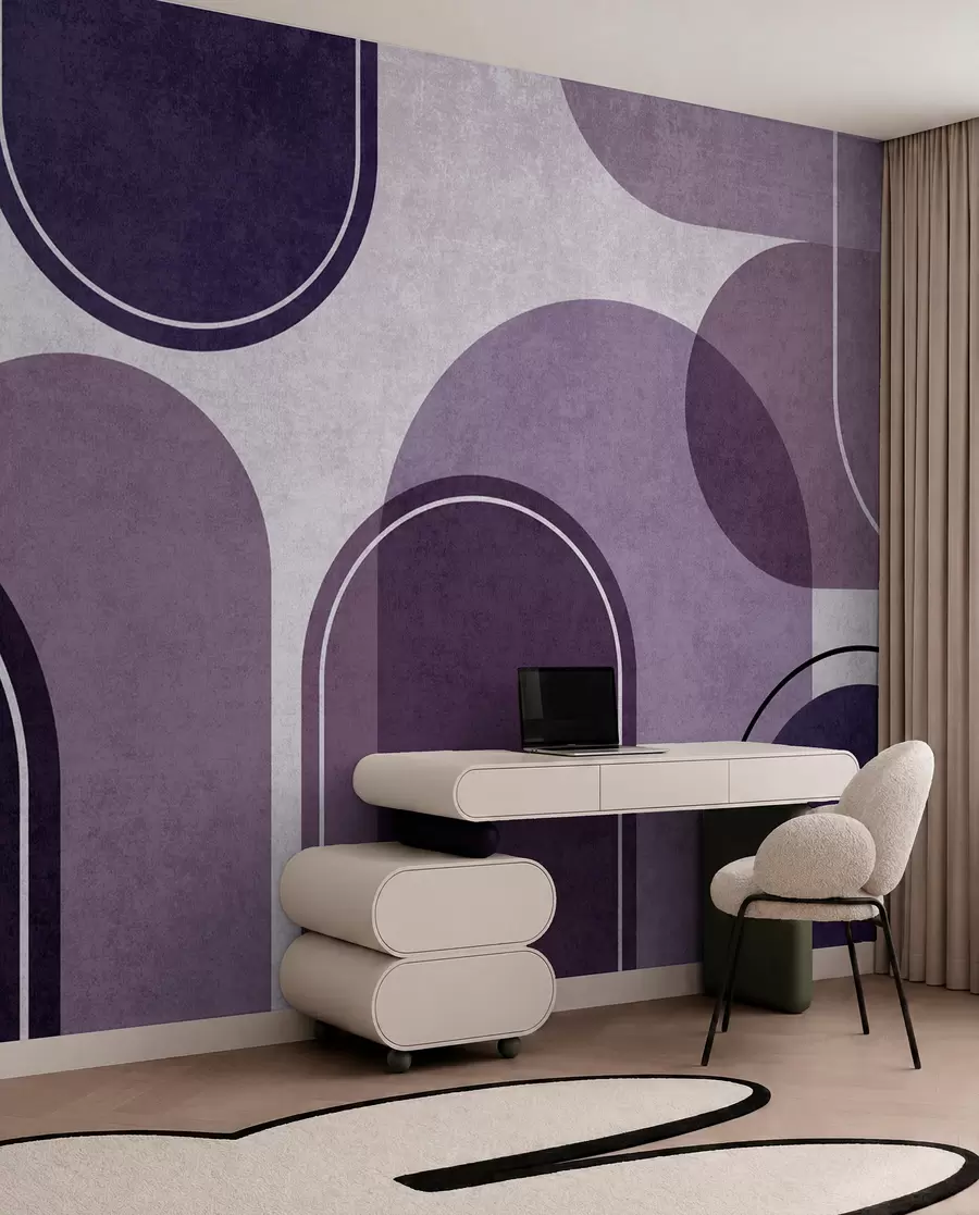 murais de parede Arcos geométricos em roxo u99095v4