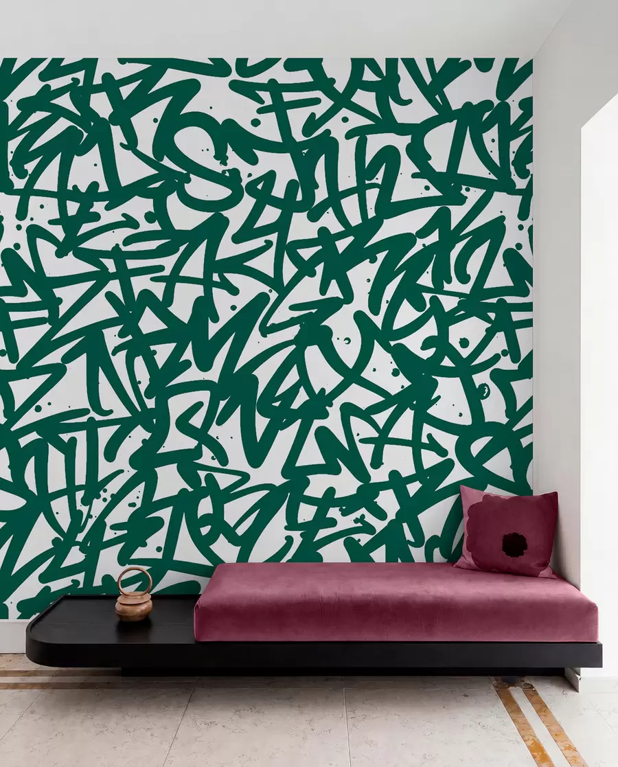 murais de parede Graffiti Emotions (Emoções do grafite): Verde u99087