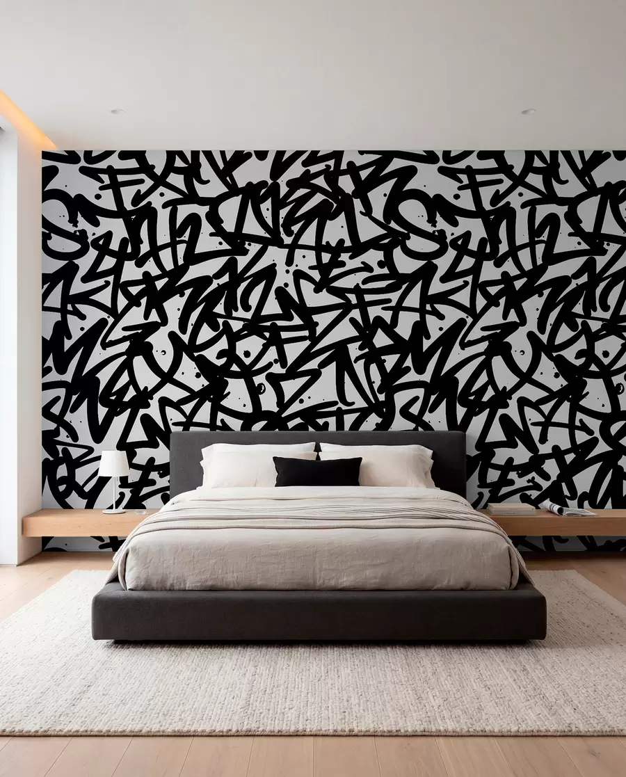 murais de parede Graffiti Emotions (Emoções do grafite): Preto u99087v3
