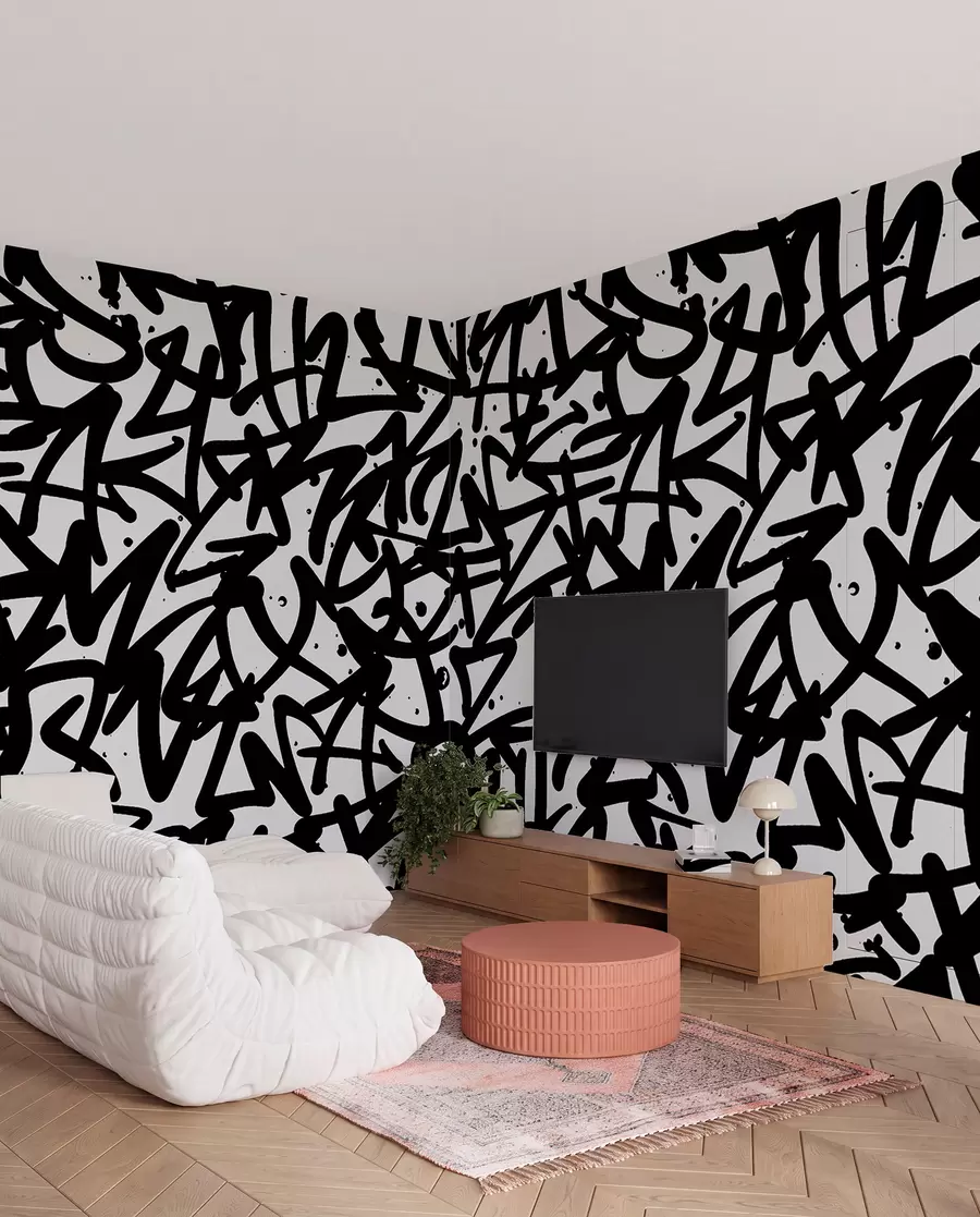 murais de parede Graffiti Emotions (Emoções do grafite): Preto u99087v3