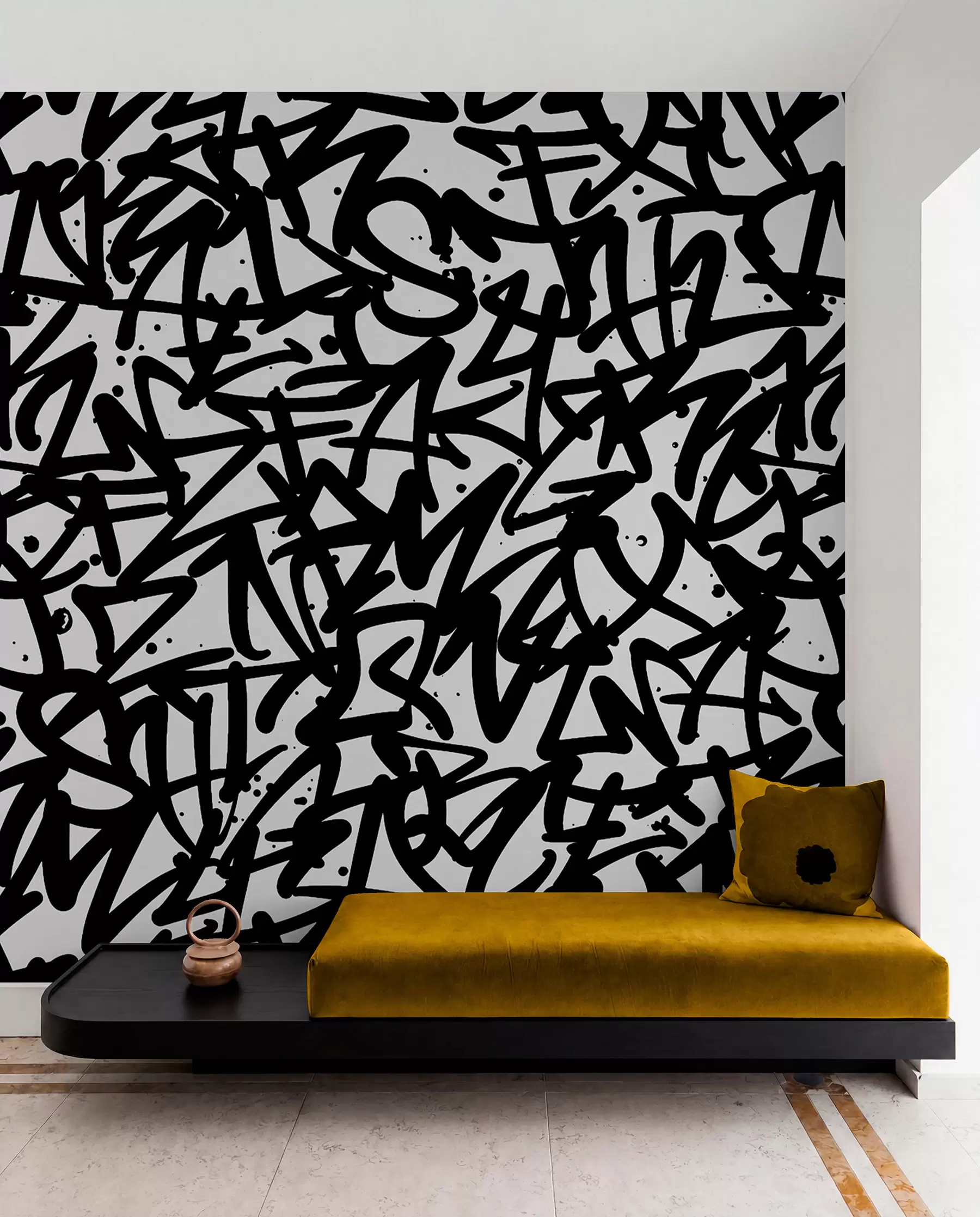 murais de parede Graffiti Emotions (Emoções do grafite): Preto u99087v3