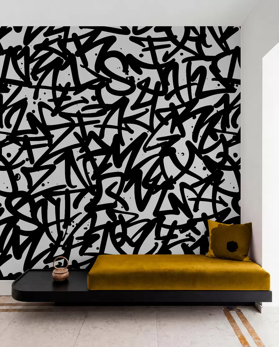 murais de parede Graffiti Emotions (Emoções do grafite): Preto u99087v3