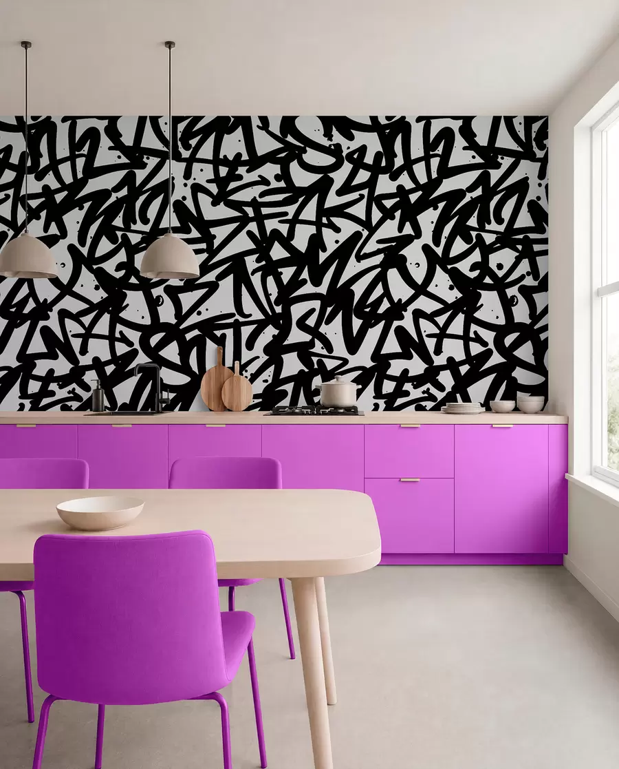 murais de parede Graffiti Emotions (Emoções do grafite): Preto u99087v3