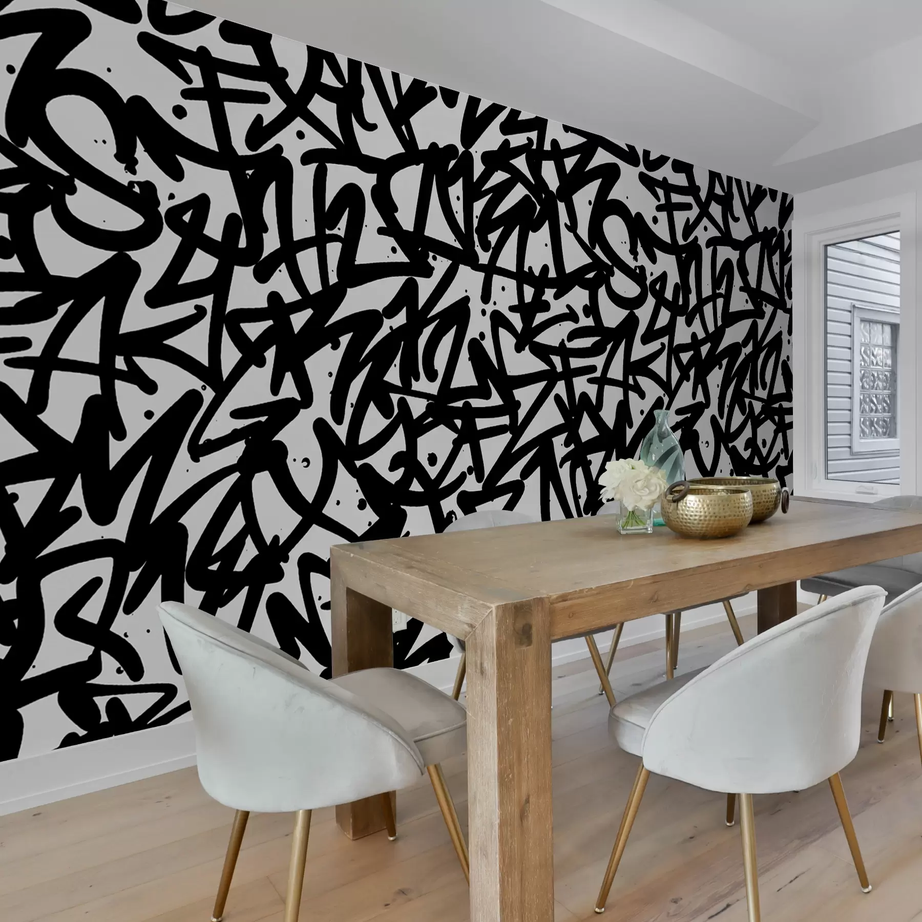 murais de parede Graffiti Emotions (Emoções do grafite): Preto u99087v3
