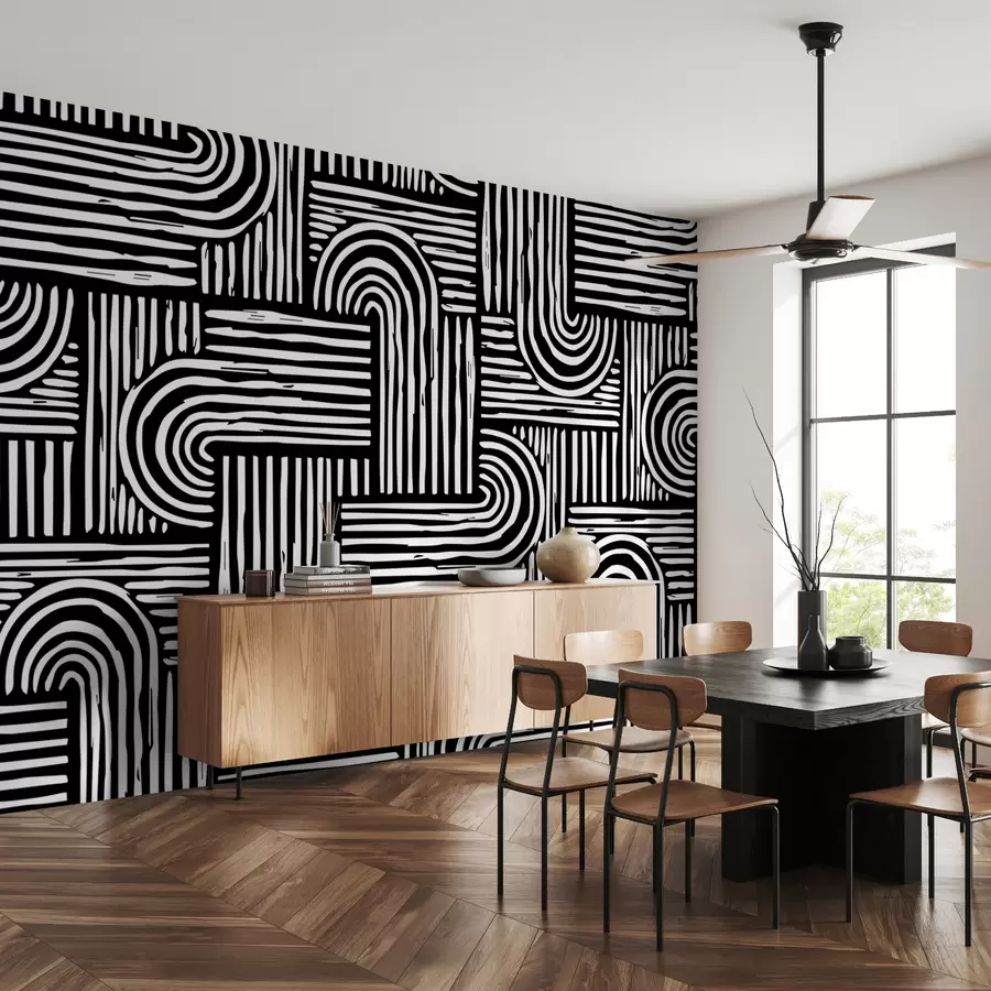 murais de parede Os padrões negros de caminhos sem fim u99089v4