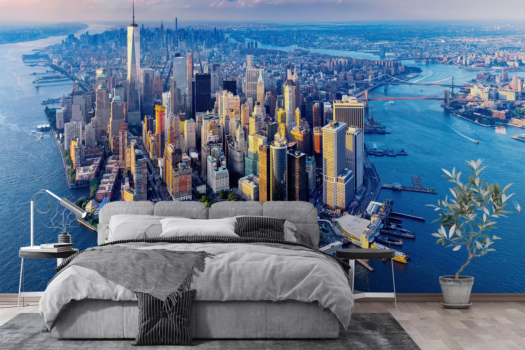 murais de parede Vista aérea de Manhattan, Nova Iorque, EUA u98643