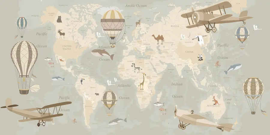 murais de parede Mapa com imagens u36066d2