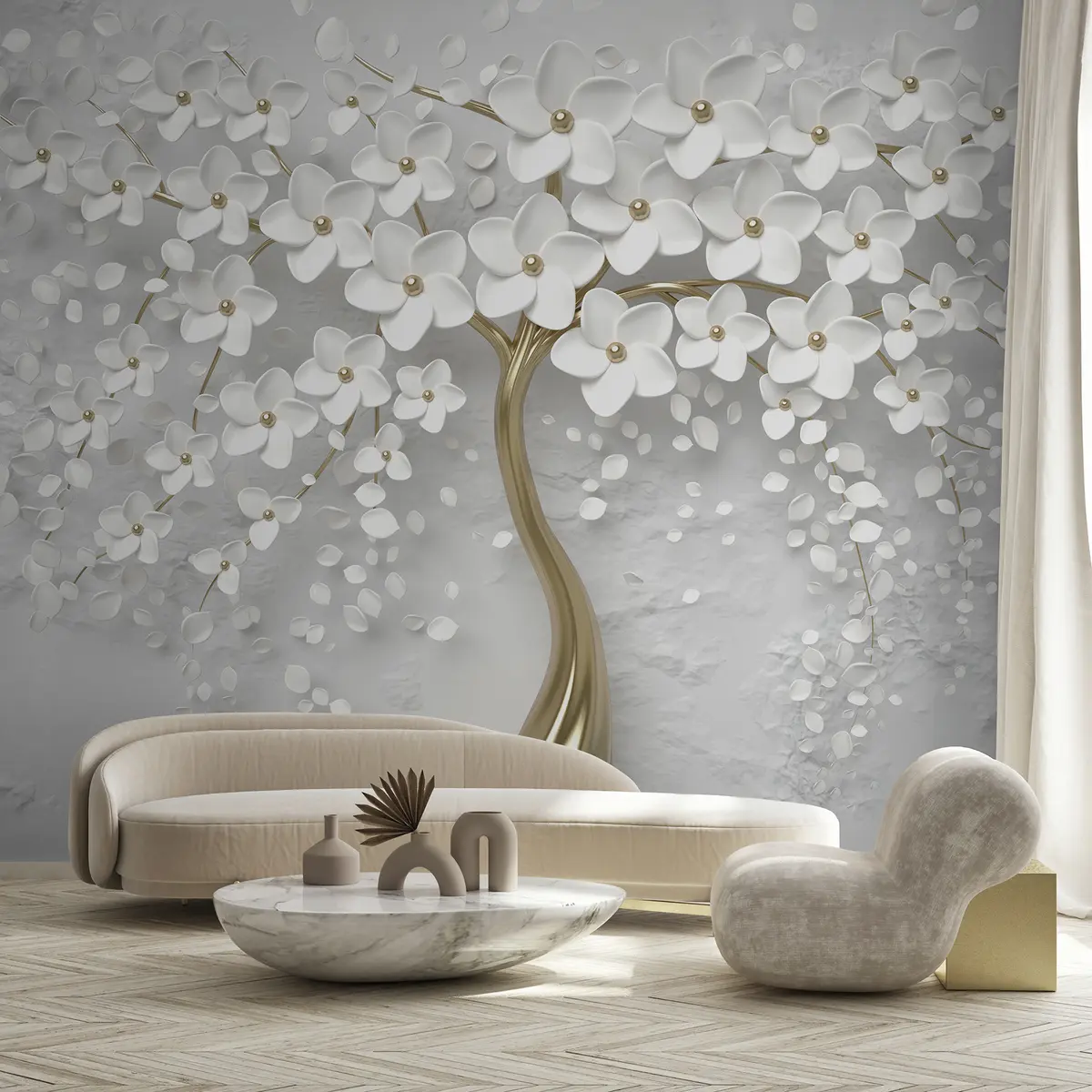 murais de parede Uma árvore com flores pequenas u37065d1