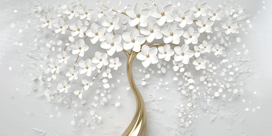 murais de parede Uma árvore com flores pequenas u37065d3