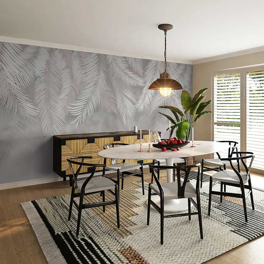 murais de parede Folhas de palmeira pendentes u48556d2