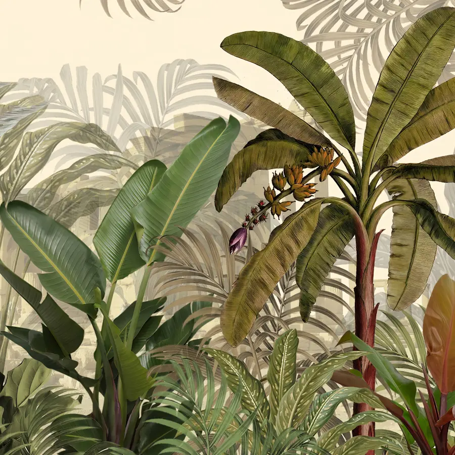 murais de parede Selva tropical e folhas u74748d1