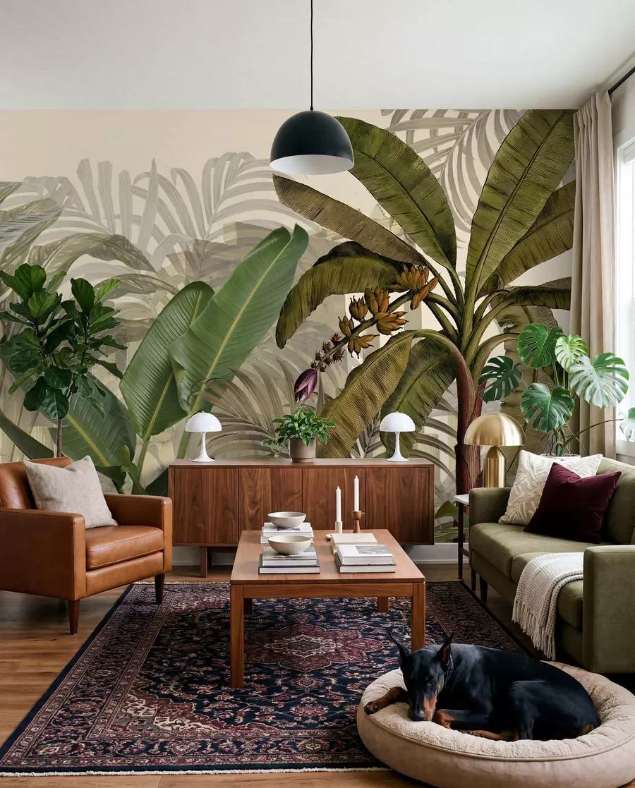 murais de parede Selva tropical e folhas u74748d1