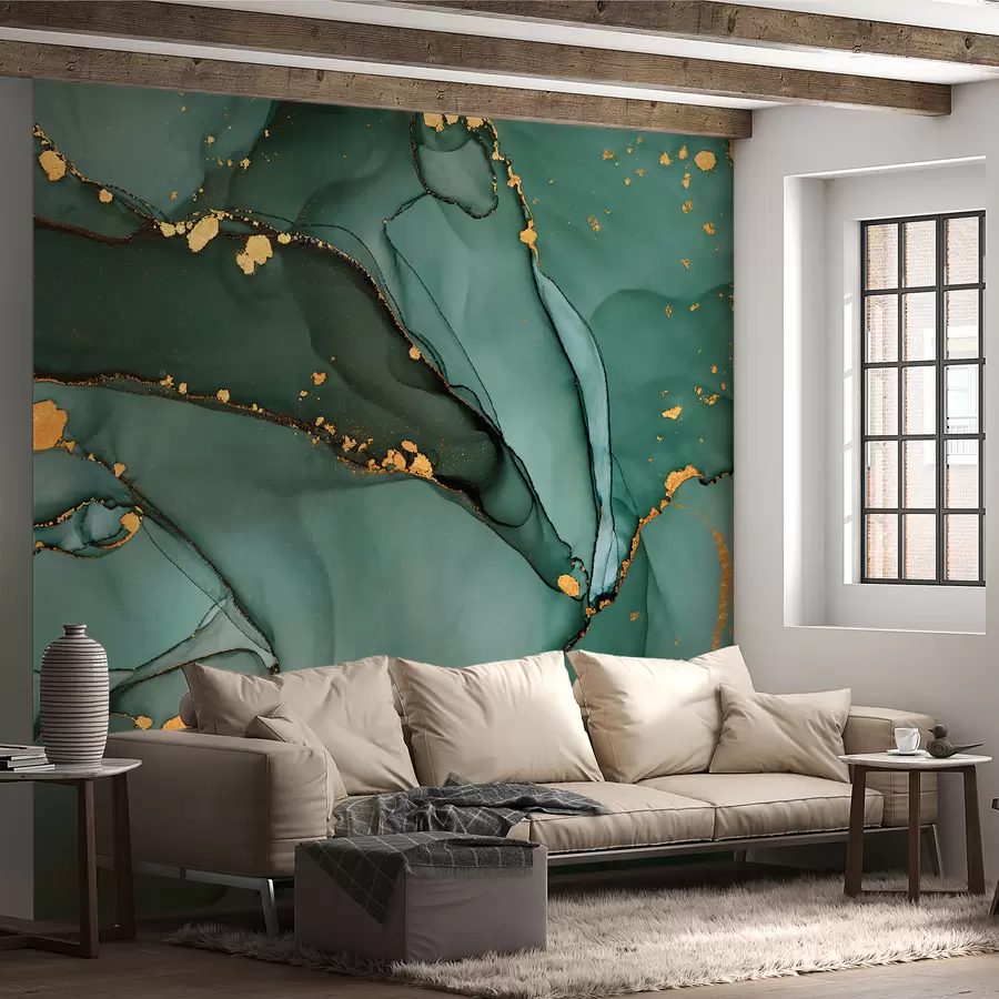 murais de parede Mármore Onyx de luxo com fendas metálicas u50235d1