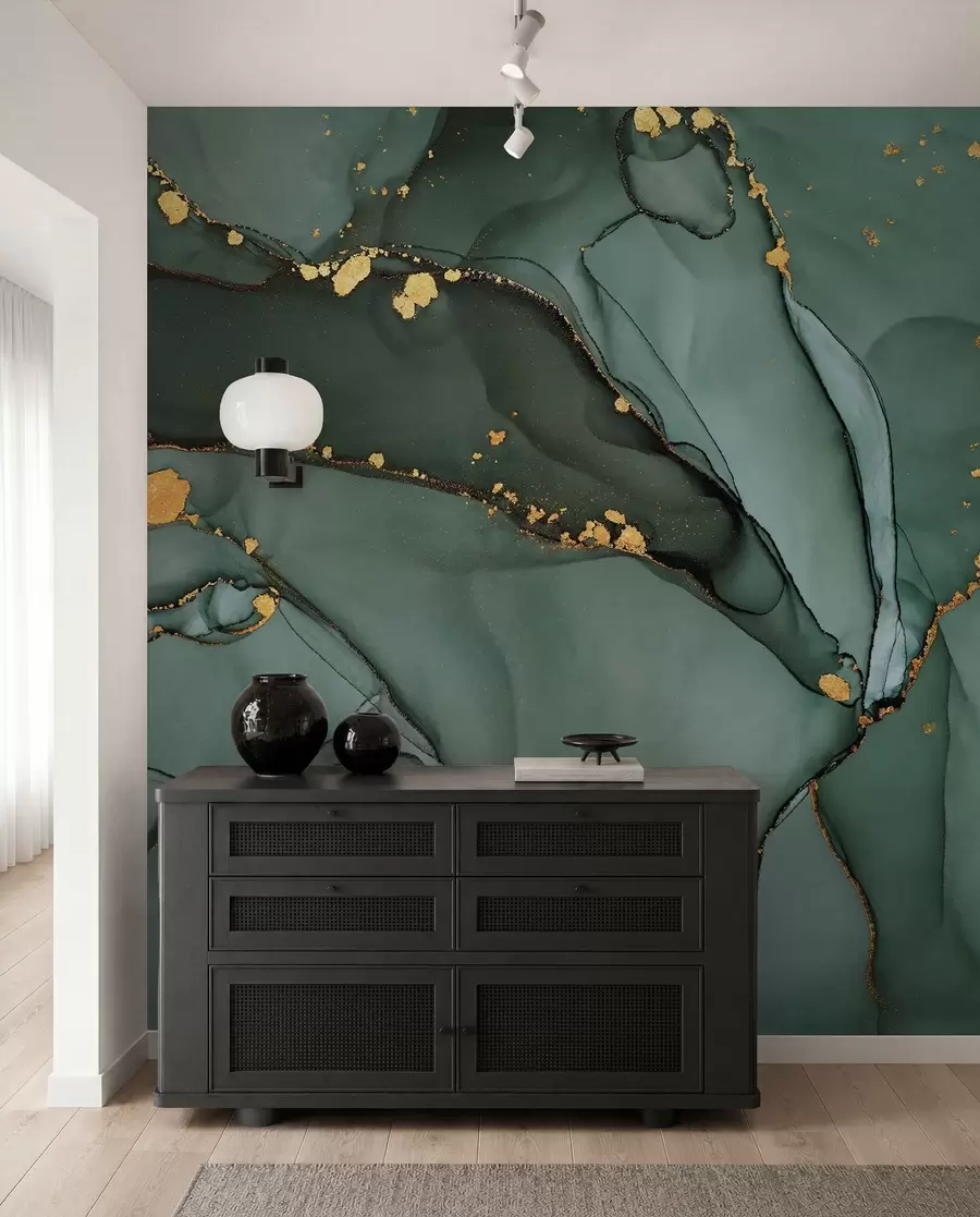 murais de parede Mármore Onyx de luxo com fendas metálicas u50235d1