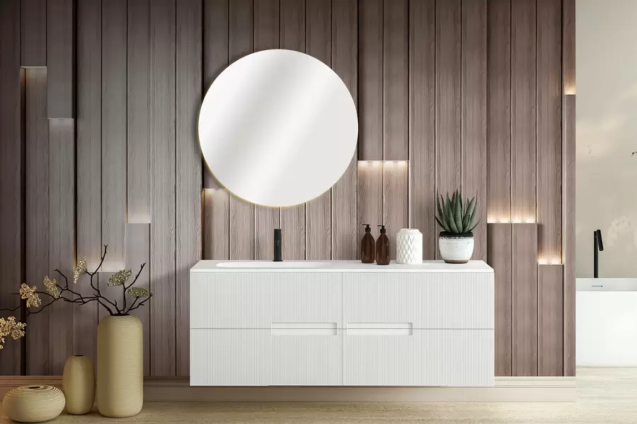 murais de parede Painéis de madeira clássicos com iluminação 3D u99321