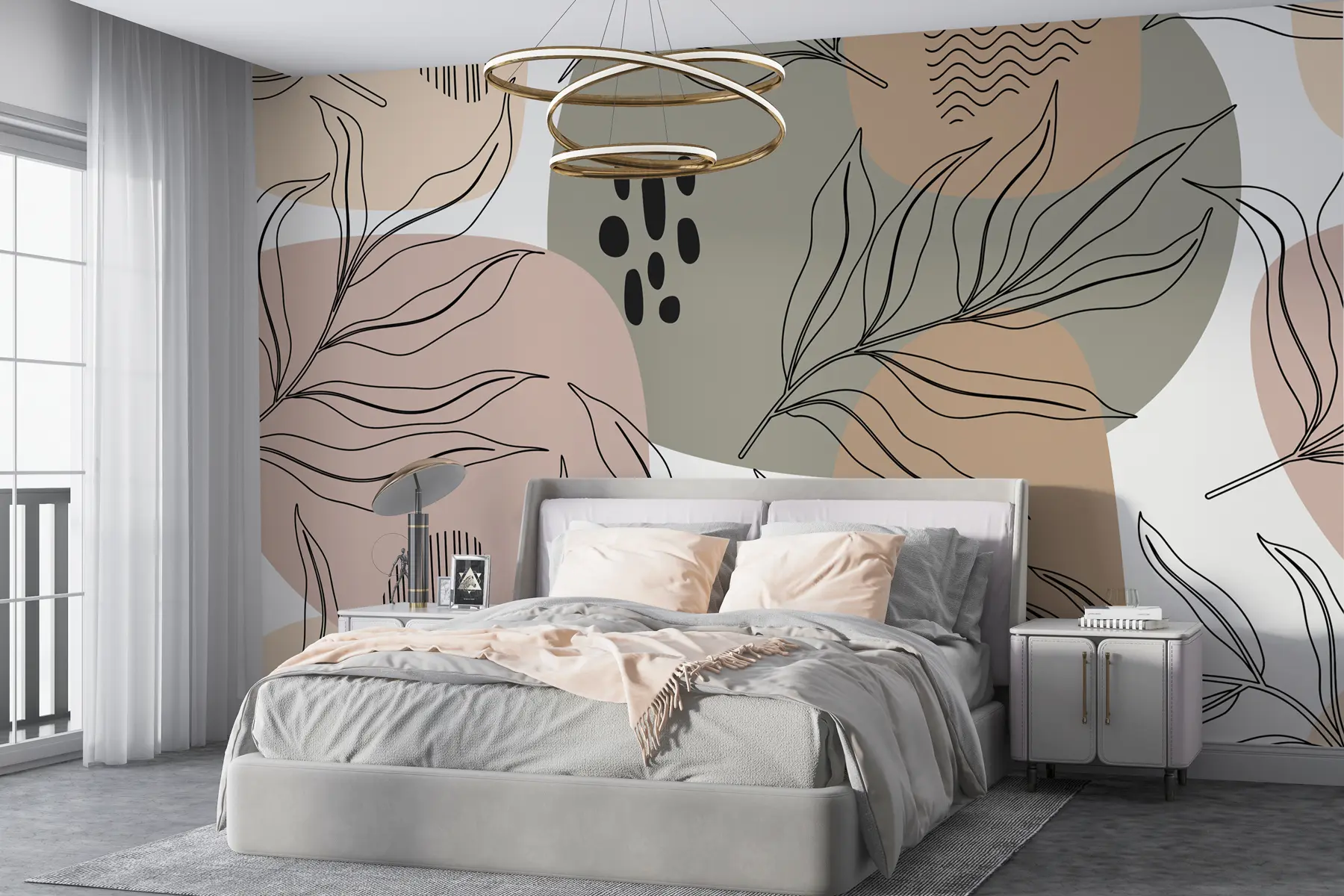 murais de parede As folhas tropicais são pintadas à mão num padrão sem costuras u99422