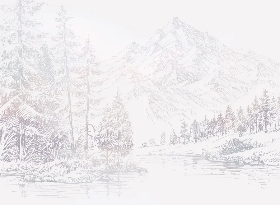 murais de parede Paisagem de montanhas alpinas, minimalismo, cores púrpura u99569v1