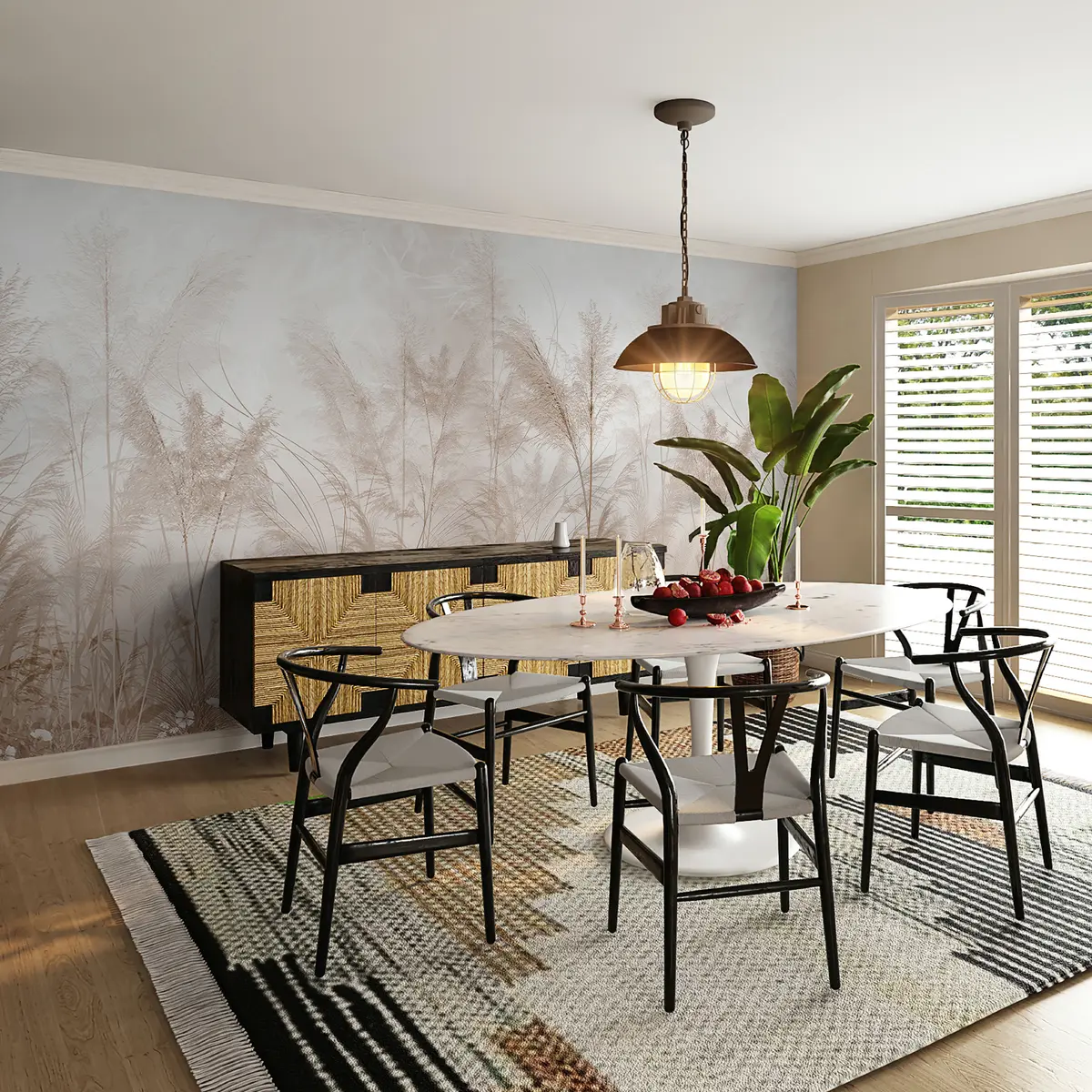 murais de parede Plantas altas em tons pastel u93903d2